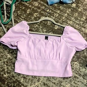 Purple cropped shirt